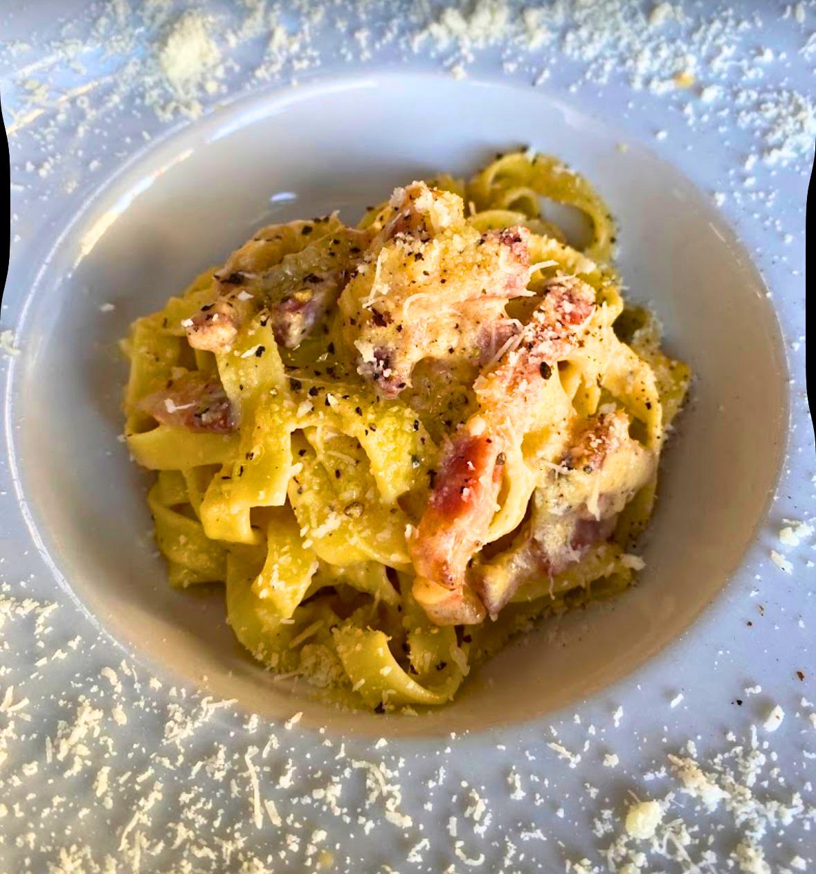 Tagliatelle a la Carbonara en Pizza Sí! Maspalomas